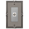 Ribbon & Reed Antique Nickel Cast - 1 Cable Jack Wallplate - Wallplate Warehouse 44CXAN 070686580974 Cable Jacks