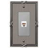 Ribbon & Reed Antique Nickel Cast - 1 Phone Jack Wallplate - Wallplate Warehouse 44PHAN 070686580998 Phone Jacks
