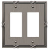Ribbon & Reed Antique Nickel Cast - 2 Rocker Wallplate - Wallplate Warehouse 44RRAN 070686567746 2 Rocker