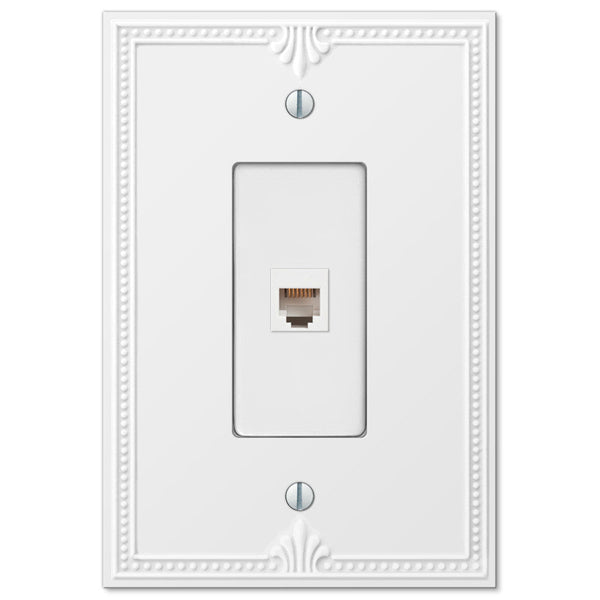 Richmond White Oversized Plastic - 1 Phone Jack Wallplate - Wallplate Warehouse 38PHW 070686580769 Phone Jacks