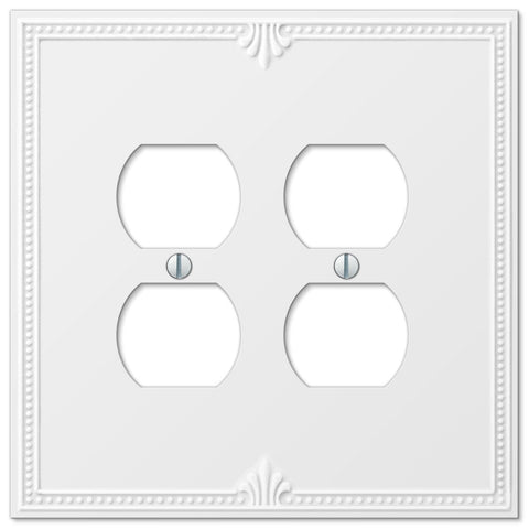 Richmond White Oversized Plastic - 2 Duplex Wallplate - Wallplate Warehouse 38DDW 070686575826 2 Duplex
