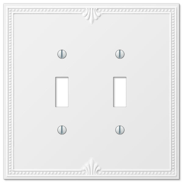 Richmond White Oversized Plastic - 2 Toggle Wallplate - Wallplate Warehouse 38TTW 070686575796 2 Toggle