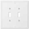 Richmond White Oversized Plastic - 2 Toggle Wallplate - Wallplate Warehouse 38TTW 070686575796 2 Toggle