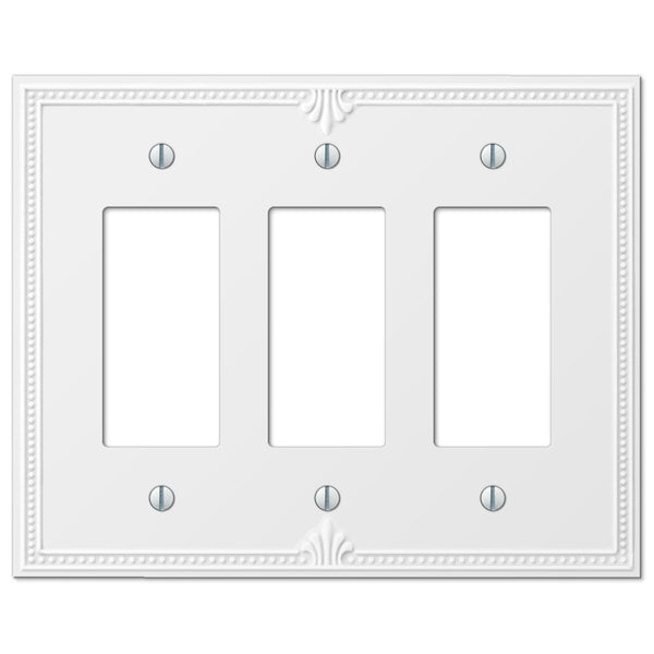 Richmond White Oversized Plastic - 3 Rocker Wallplate - Wallplate Warehouse 38RRRW 070686575864 3 Rocker
