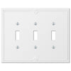 Richmond White Oversized Plastic - 3 Toggle Wallplate - Wallplate Warehouse 38TTTW 070686575802 3 Toggle