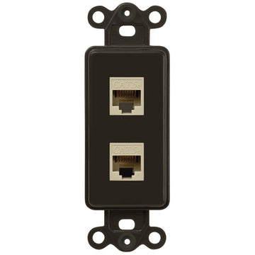 Rocker Insert Brown - 2 Data Jack - Wallplate Warehouse DTDTB 070686582213 Data Jacks