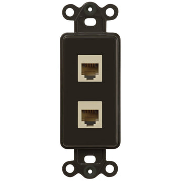Rocker Insert Brown - 2 Phone Jack - Wallplate Warehouse PHPHB 070686582190 Phone Jacks