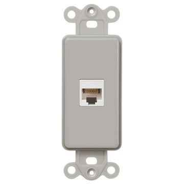 Rocker Insert Gray - 1 Data Jack - Wallplate Warehouse DTG 070686582114 Data Jacks