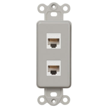 Rocker Insert Gray - 2 Data Jack - Wallplate Warehouse DTDTG 070686582121 Data Jacks