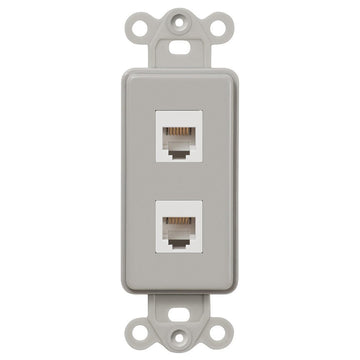 Rocker Insert Gray - 2 Phone Jack - Wallplate Warehouse PHPHG 070686582107 Phone Jacks