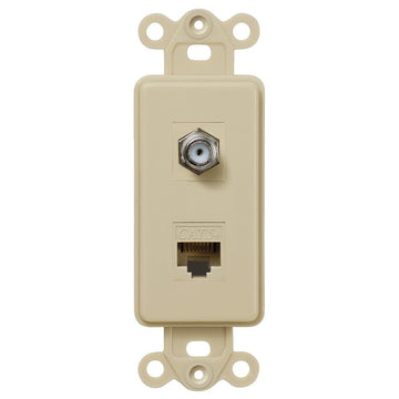 Rocker Insert Ivory - 1 Cable Jack / 1 Data Jack - Wallplate Warehouse CXDTIV 070686582053 Cable / Data