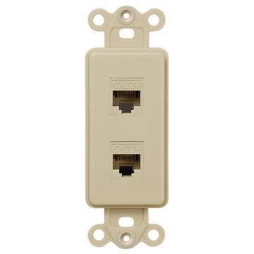 Rocker Insert Ivory - 2 Data Jack - Wallplate Warehouse DTDTIV 070686582022 Data Jacks