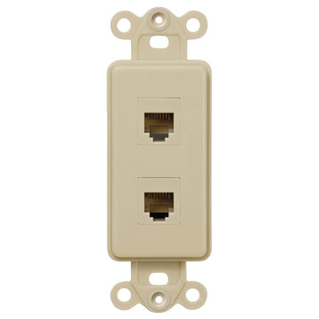 Rocker Insert Ivory - 2 Phone Jack - Wallplate Warehouse PHPHIV 070686582008 Phone Jacks