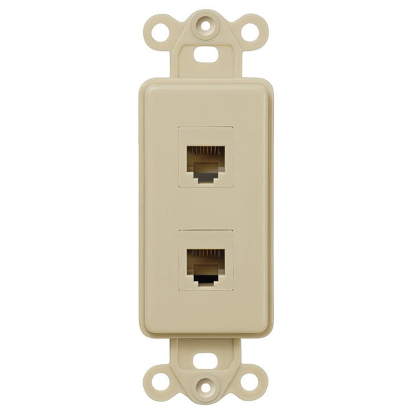 Rocker Insert Ivory - 2 Phone Jack - Wallplate Warehouse PHPHIV 070686582008 Phone Jacks