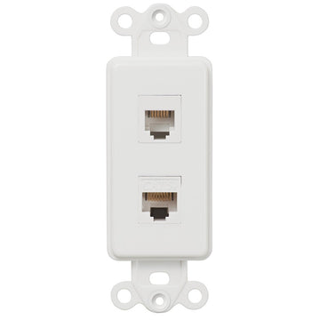 Rocker Insert White - 1 Phone Jack / 1 Data Jack - Wallplate Warehouse PHDTW 070686581940 Phone / Data