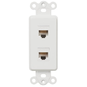 Rocker Insert White - 2 Data Jack - Wallplate Warehouse DTDTW 070686581926 Data Jacks