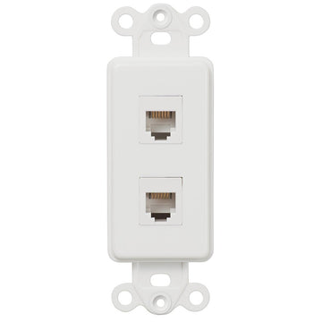 Rocker Insert White - 2 Phone Jack - Wallplate Warehouse PHPHW 070686581902 Phone Jacks