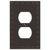 Rosa Aged Bronze Cast - 1 Duplex Wallplate - Wallplate Warehouse 50DDB 070686578834 1 Duplex