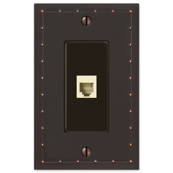 Rosa Aged Bronze Cast - 1 Phone Jack Wallplate - Wallplate Warehouse 50PHDB 070686581032 Phone Jacks