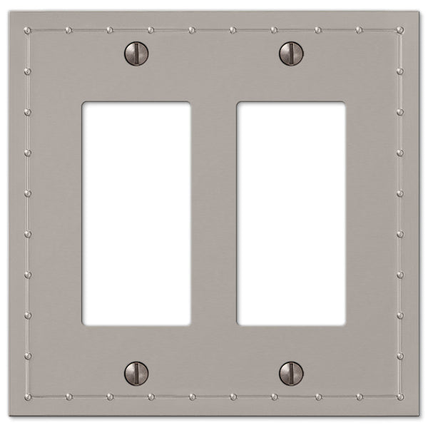 Rosa Satin Nickel Cast - 2 Rocker Wallplate - Wallplate Warehouse 50RRN 070686578766 2 Rocker