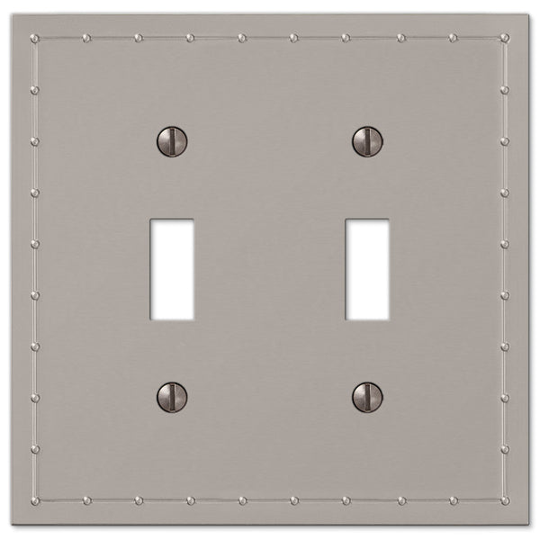 Rosa Satin Nickel Cast - 2 Toggle Wallplate - Wallplate Warehouse 50TTN 070686578728 2 Toggle