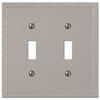 Rosa Satin Nickel Cast - 2 Toggle Wallplate - Wallplate Warehouse 50TTN 070686578728 2 Toggle