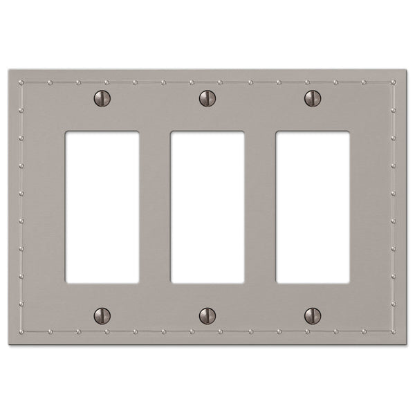 Rosa Satin Nickel Cast - 3 Rocker Wallplate - Wallplate Warehouse 50RRRN 070686578780 3 Rocker