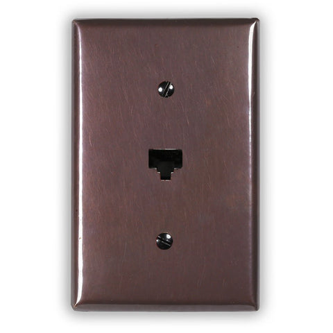Rustic Copper - 1 Data Jack Wallplate - Wallplate Warehouse RUSTCOP1DJ 819332024536