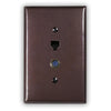 Rustic Copper - 1 Phone Jack / 1 Cable Jack Wallplate - Wallplate Warehouse RUSTCOP1PJ1CJ 819332024543