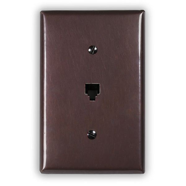 Rustic Copper - 1 Phone Jack Wallplate - Wallplate Warehouse RUSTCOP1PJ 819332024529