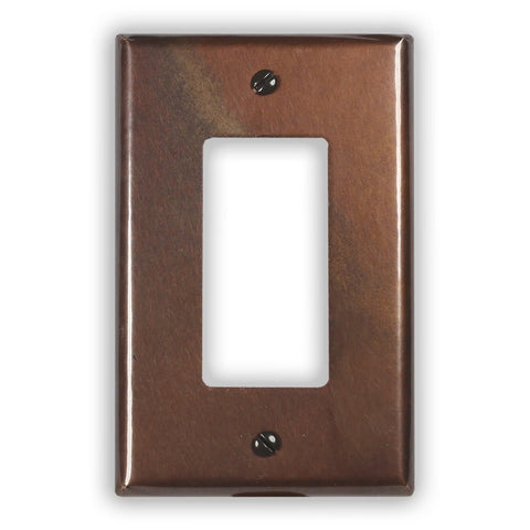 Rustic Copper - 1 Rocker Wallplate - Wallplate Warehouse RUSTCOP1R 819332024376 1 Rocker