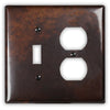 Rustic Copper - 1 Toggle / 1 Duplex Wallplate - Wallplate Warehouse RUSTCOP1T1D 819332024437 1 Toggle / 1 Duplex