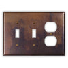 Rustic Copper - 2 Toggle / 1 Duplex Wallplate - Wallplate Warehouse RUSTCOP2T1D 819332024468 2 Toggle / 1 Duplex