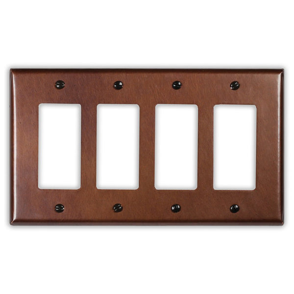Rustic Copper - 4 Rocker Wallplate - Wallplate Warehouse RUSTCOP4R 819332024406 4 Rocker