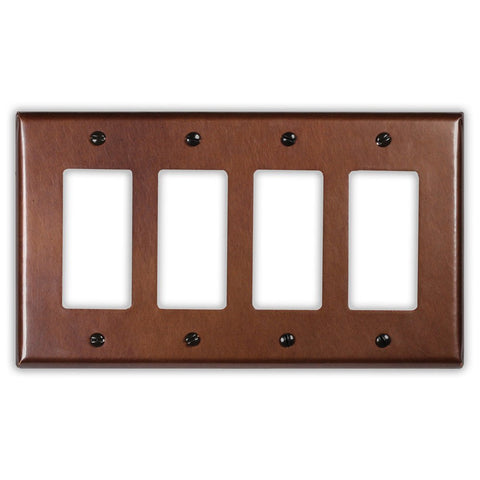 Rustic Copper - 4 Rocker Wallplate - Wallplate Warehouse RUSTCOP4R 819332024406 4 Rocker