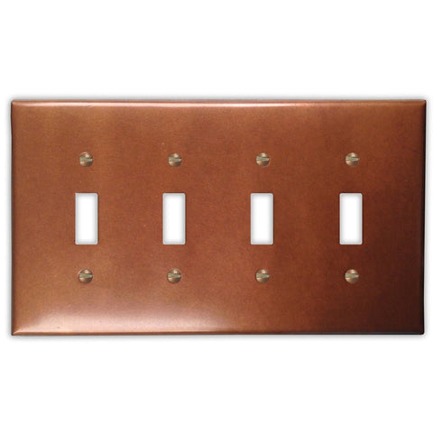 Rustic Copper - 4 Toggle Wallplate - Wallplate Warehouse RUSTCOP4T 819332024352 4 Toggle
