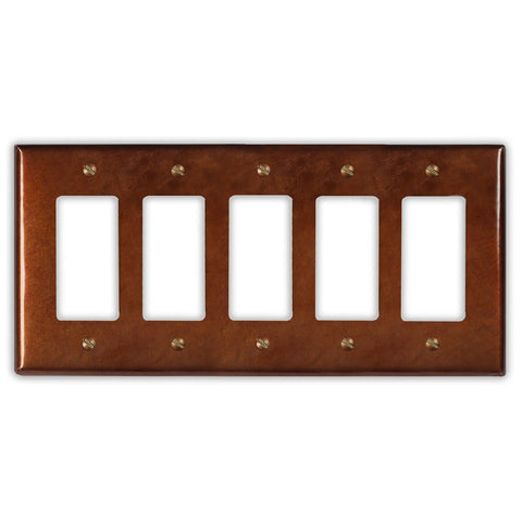 Rustic Copper - 5 Rocker Wallplate - Wallplate Warehouse RUSTCOP5R 819332024413 5 Rocker