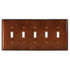 Rustic Copper - 5 Toggle Wallplate - Wallplate Warehouse RUSTCOP5T 819332024369 5 Toggle
