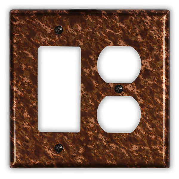 Sandstorm Copper - 1 Rocker / 1 Duplex Wallplate - Wallplate Warehouse SANDCOP1R1D 819332024680 1 Rocker / 1 Duplex