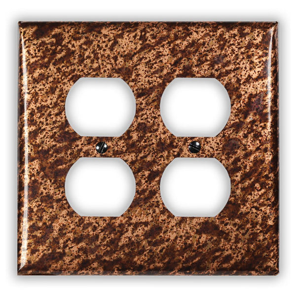 Sandstorm Copper - 2 Duplex Wallplate - Wallplate Warehouse SANDCOP2D 819332024727 2 Duplex