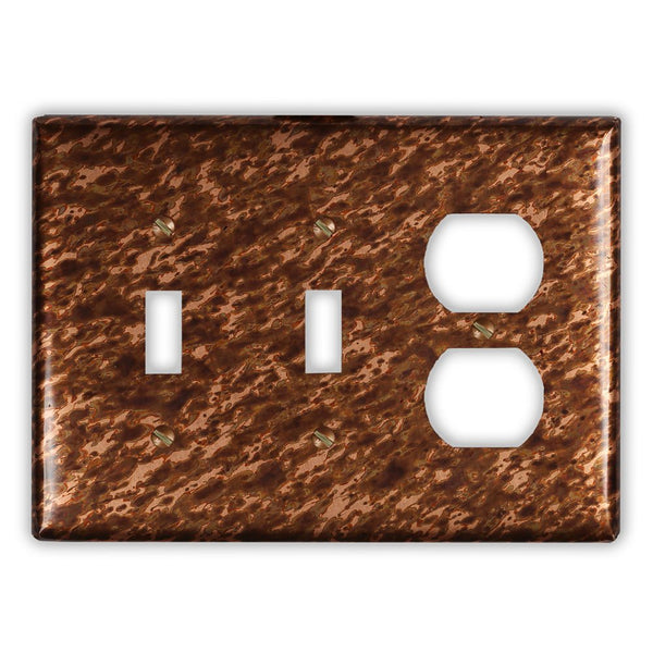 Sandstorm Copper - 2 Toggle / 1 Duplex Wallplate - Wallplate Warehouse SANDCOP2T1D 819332024703 2 Toggle / 1 Duplex