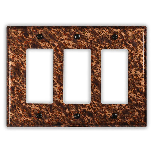 Sandstorm Copper - 3 Rocker Wallplate - Wallplate Warehouse SANDCOP3R 819332024635 3 Rocker