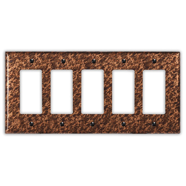 Sandstorm Copper - 5 Rocker Wallplate - Wallplate Warehouse SANDCOP5R 819332024659 5 Rocker