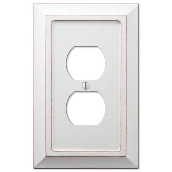 Savannah Distressed White Wood - 1 Duplex Wallplate - Wallplate Warehouse 4040DDW 070686559437 1 Duplex