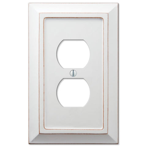 Savannah Distressed White Wood - 1 Duplex Wallplate - Wallplate Warehouse 4040DDW 070686559437 1 Duplex