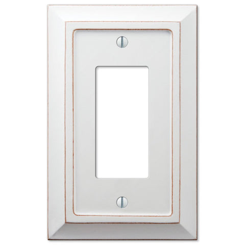 Savannah Distressed White Wood - 1 Rocker Wallplate - Wallplate Warehouse 4040RDW 070686559444 1 Rocker