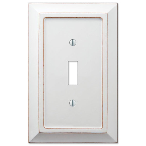 Savannah Distressed White Wood - 1 Toggle Wallplate - Wallplate Warehouse 4040TDW 070686559420 1 Toggle