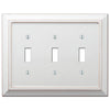 Savannah Distressed White Wood - 3 Toggle Wallplate - Wallplate Warehouse 4040TTTDW 070686577134 3 Toggle