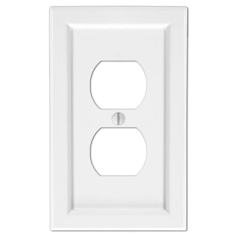 Shaker White Composite - 1 Duplex Wallplate - Wallplate Warehouse 210DW 070686016336 1 Duplex