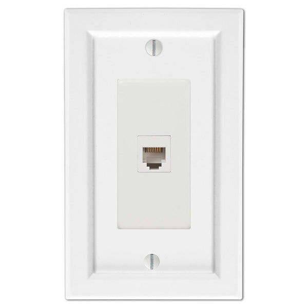 Shaker White Composite - 1 Phone Jack Wallplate - Wallplate Warehouse 210PHW 070686016428 Phone Jacks